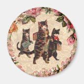 KatzenVintage Hübsche antike Kätzchen Magnet (Vorne)