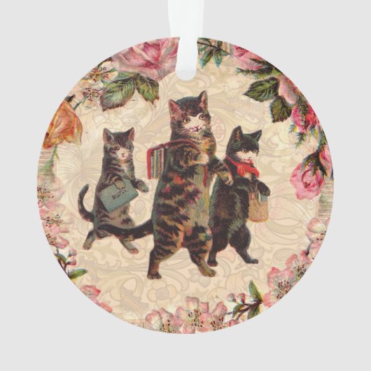 KatzenVintage Hübsche antike Kätzchen Ornament (Rückseite)