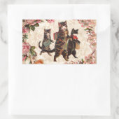 KatzenVintage Hübsche antike Kätzchen Rechteckiger Aufkleber (Tasche)