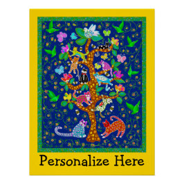 Katzenvogelbaum Personalisiert Poster