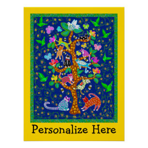 Katzenvogelbaum Personalisiert Poster
