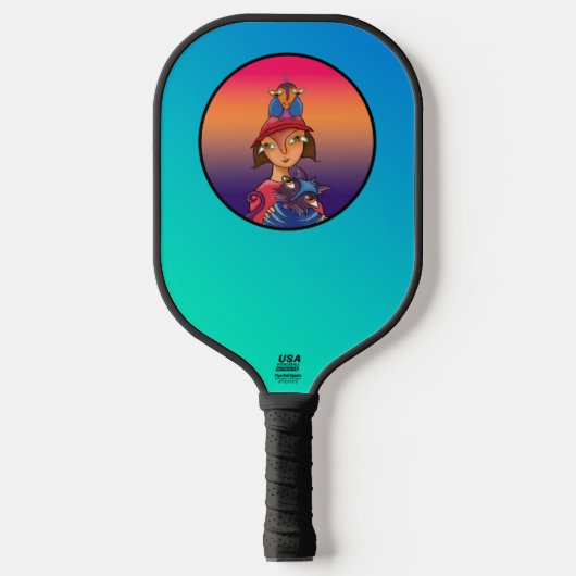 Katzenvogeldame Pickleball Schläger (Vorderseite)