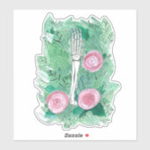 Katzenvorfeld in einem Bereich von Rose Aufkleber (Blatt)