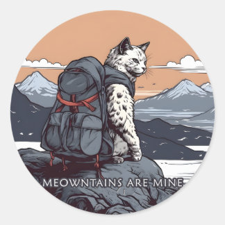 Katzenwandern Bergsteigen gehört mir Runder Aufkleber