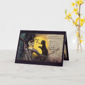 Katzenwarnkarte Halloween-Grußkarte Karte (Gelbe Blume)