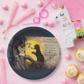 Katzenwarnung Halloween-Teller Pappteller (Party)