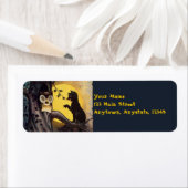 Katzenwarnung Vintage Halloween-Labels (Insitu)