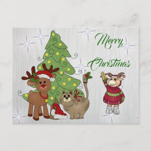 Katzenweihnachten Postkarte (Vorderseite)