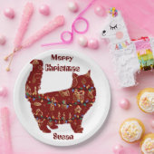 KatzenWeihnachtsgeschenk, personalisierter Name an Pappteller (Party)
