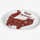 KatzenWeihnachtsgeschenk, personalisierter Name an Pappteller (Schrägansicht)