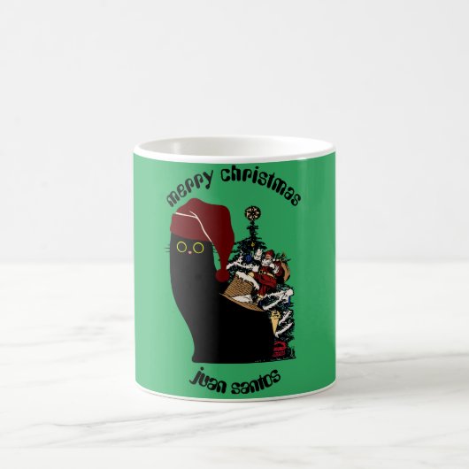 KatzenWeihnachtsgeschenke, personalisierter Name Kaffeetasse (Mittel)
