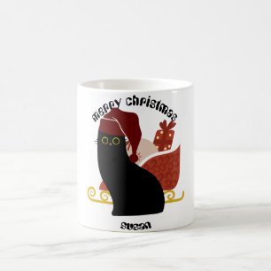 KatzenWeihnachtsgeschenke, personalisierter Name Kaffeetasse
