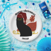 KatzenWeihnachtsgeschenke, personalisierter Name Pappteller (Party)