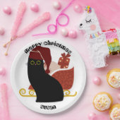 KatzenWeihnachtsgeschenke, personalisierter Name Pappteller (Party)