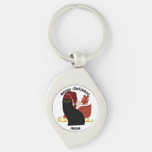 KatzenWeihnachtsgeschenke, personalisierter Name S Schlüsselanhänger