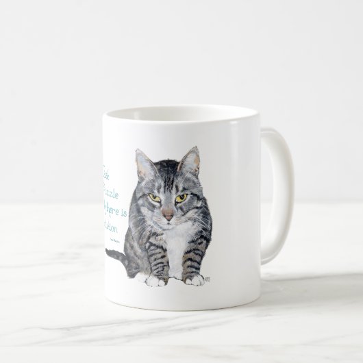 Katzenweisheit - Eine Katze ist ein Puzzle Kaffeetasse (VorderseiteRechts)