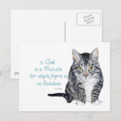 Katzenweisheit - Eine Katze ist ein Puzzle Postkarte (Vorne/Hinten)