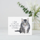 Katzenweisheit - Eine Katze ist ein Puzzle Postkarte (Stehend Vorderseite)
