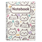 Katzenweißschule Cartoon Notizblock (Vorderseite)