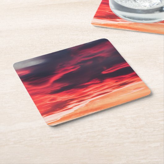 Katzenwelle Rechteckiger Pappuntersetzer (angewinkelt)