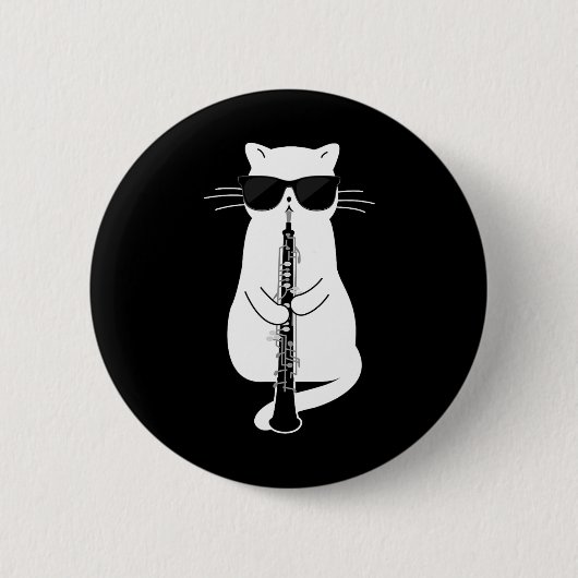 Katzenwelse Oboe spielen Button (Vorderseite)