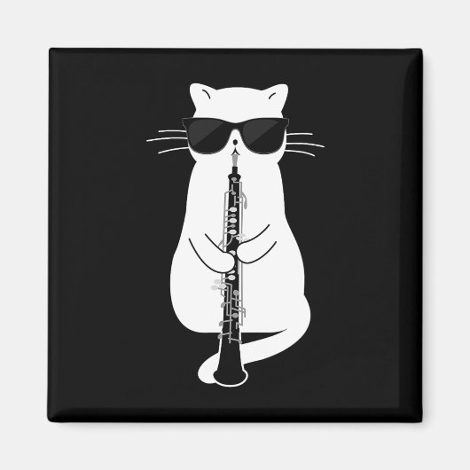 Katzenwelse Oboe spielen Magnet (Vorne)