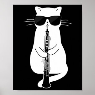 Katzenwelse Oboe spielen Poster
