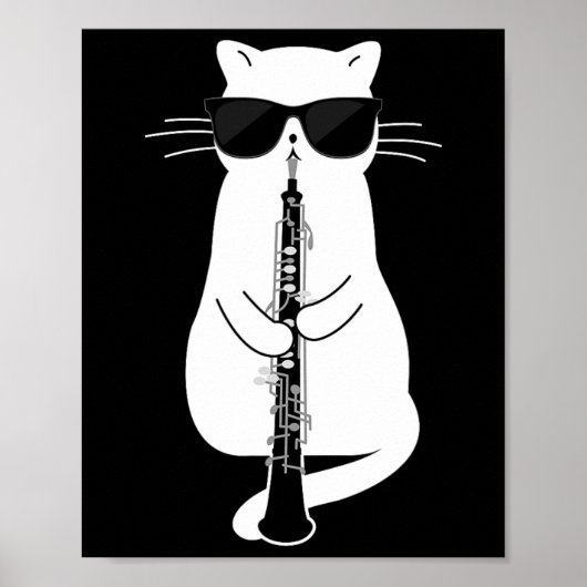 Katzenwelse Oboe spielen Poster (Vorne)