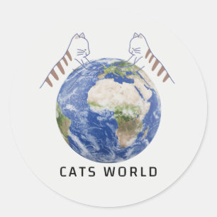 Katzenwelt Runder Aufkleber