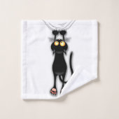 Katzenwitterungsstoff Badhandtuch Set (Waschlappen)