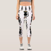 Katzenwitterungsstoff Capri Leggings (Vorderseite)