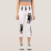 Katzenwitterungsstoff Capri Leggings (Vorderseite)