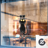 Katzenwitterungsstoff Fensteraufkleber (Café-Fenster)