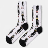 Katzenwitterungsstoff Socken (Linkes Detail)