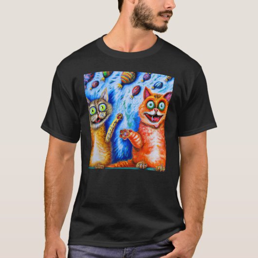 Katzenwitz zwei Kätzchen Meme T-Shirt (Vorderseite)