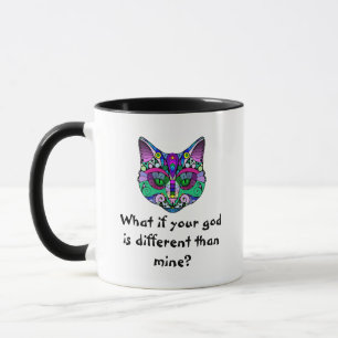Katzenwolf mandala tasse