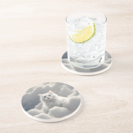 Katzenwolke Getränkeuntersetzer (Seite)