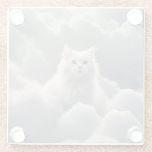 Katzenwolke Glasuntersetzer (Rückseite)