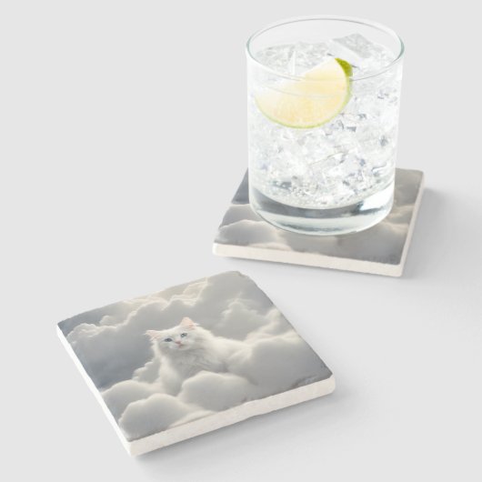 Katzenwolke Steinuntersetzer (Seitenansicht)