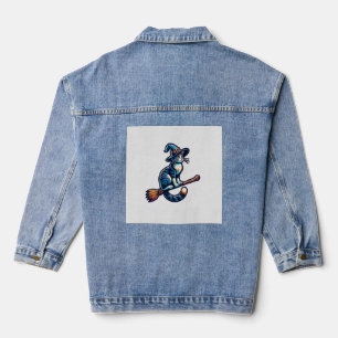 Katzenzauberer Halloween Hexe Mystische Katzenlieb Jeansjacke