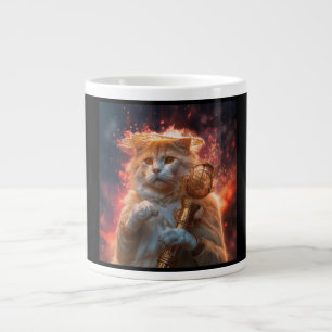 Katzenzauberer mit magischem Stab inmitten von Fla Jumbo-Tasse