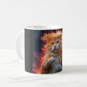 Katzenzauberer mit magischem Stab inmitten von Fla Kaffeetasse (Vorderseite Links)