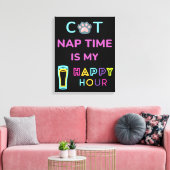 Katzenzeit ist meine Happy Hour Leinwanddruck (Insitu (Wohnzimmer))