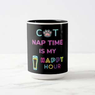 Katzenzeit ist meine Happy Hour Zweifarbige Tasse