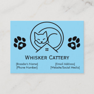 Katzenzucht Visitenkarte mit minimalistischer Logo