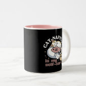 Katzenzuklopfen ist mein Niedliches Katzenangebot Zweifarbige Tasse (VorderseiteRechts)