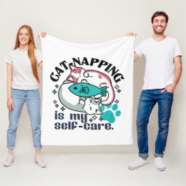 Katzenzupfen ist meine Selbstversorgung: Niedliche Fleecedecke