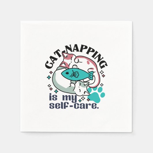 Katzenzupfen ist meine Selbstversorgung: Niedliche Serviette (Vorderseite)