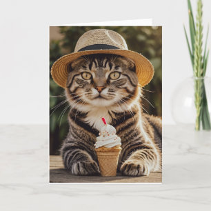 KATZESSEN ICECREAM GEBURTSTAG GREETING CARD DANKESKARTE