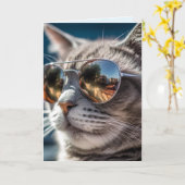 KATZKARTE FÜR SCHNELLE GEBURTSTAGSKARTEN KARTE (Gelbe Blume)